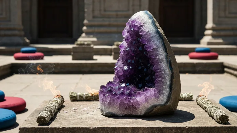 Améthyste violette en méditation et spiritualité